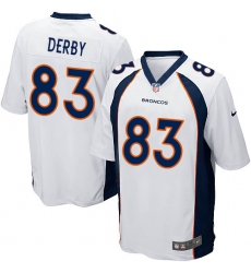 Men's Nike Denver Broncos #83 A.J. Derby Game White NFL Jersey