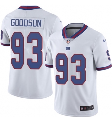 Men's Nike New York Giants #93 B.J. Goodson Limited White Rush Vapor Untouchable NFL Jersey