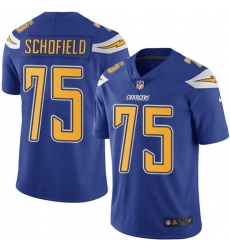 Men's Nike Los Angeles Chargers #75 Michael Schofield Elite Electric Blue Rush Vapor Untouchable NFL Jersey