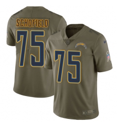 Men's Nike Los Angeles Chargers #75 Michael Schofield Limited Olive 2017 Salute to Service NFL Jersey