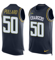 Men's Nike Los Angeles Chargers #50 Hayes Pullard Limited Navy Blue Player Name & Number Tank Top NFL Jersey