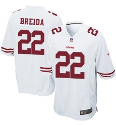 Men's Nike San Francisco 49ers #22 Matt Breida Game White NFL Jersey