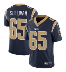 Men's Nike Los Angeles Rams #65 John Sullivan Navy Blue Team Color Vapor Untouchable Limited Player NFL Jersey