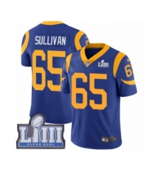 Men's Nike Los Angeles Rams #65 John Sullivan Royal Blue Alternate Vapor Untouchable Limited Player Super Bowl LIII Bound NFL Jersey