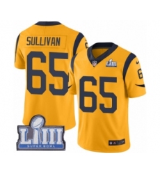 Youth Nike Los Angeles Rams #65 John Sullivan Limited Gold Rush Vapor Untouchable Super Bowl LIII Bound NFL Jersey