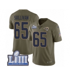 Youth Nike Los Angeles Rams #65 John Sullivan Limited Olive 2017 Salute to Service Super Bowl LIII Bound NFL Jersey