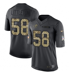 Men's Nike Los Angeles Rams #58 Cory Littleton Limited Black 2016 Salute to Service NFL Jersey
