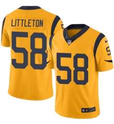 Men's Nike Los Angeles Rams #58 Cory Littleton Limited Gold Rush Vapor Untouchable NFL Jersey