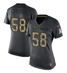 Women's Nike Los Angeles Rams #58 Cory Littleton Limited Black 2016 Salute to Service NFL Jersey