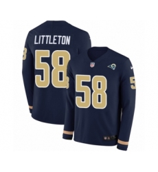 Youth Nike Los Angeles Rams #58 Cory Littleton Limited Navy Blue Therma Long Sleeve NFL Jersey