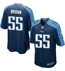 Men's Nike Tennessee Titans #55 Jayon Brown Game Navy Blue Alternate NFL Jersey