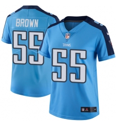 Women's Nike Tennessee Titans #55 Jayon Brown Light Blue Team Color Vapor Untouchable Limited Player NFL Jersey