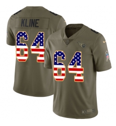 Youth Nike Tennessee Titans #64 Josh Kline Limited Olive/USA Flag 2017 Salute to Service NFL Jersey