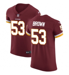 Men's Nike Washington Redskins #53 Zach Brown Elite Burgundy Red Team Color NFL Jersey
