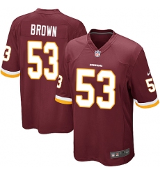 Men's Nike Washington Redskins #53 Zach Brown Game Burgundy Red Team Color NFL Jersey