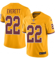 Youth Nike Washington Redskins #22 Deshazor Everett Limited Gold Rush Vapor Untouchable NFL Jersey