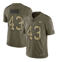 Men's Nike Tampa Bay Buccaneers #43 T.J. Ward Limited Olive/Camo 2017 Salute to Service NFL Jersey