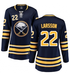 Women's Buffalo Sabres #22 Johan Larsson Fanatics Branded Navy Blue Home Breakaway NHL Jersey