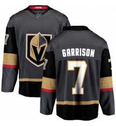 Youth Vegas Golden Knights #7 Jason Garrison Authentic Black Home Fanatics Branded Breakaway NHL Jersey