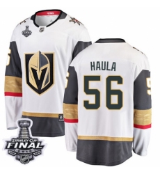 Youth Vegas Golden Knights #56 Erik Haula Authentic White Away Fanatics Branded Breakaway 2018 Stanley Cup Final NHL Jersey