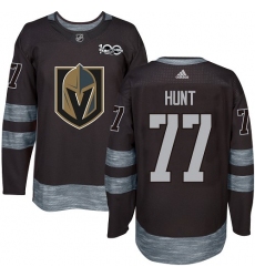 Men's Adidas Vegas Golden Knights #77 Brad Hunt Authentic Black 1917-2017 100th Anniversary NHL Jersey