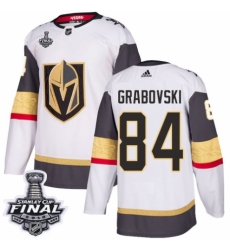 Men's Adidas Vegas Golden Knights #84 Mikhail Grabovski Authentic White Away 2018 Stanley Cup Final NHL Jersey