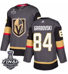 Youth Adidas Vegas Golden Knights #84 Mikhail Grabovski Authentic Gray Home 2018 Stanley Cup Final NHL Jersey