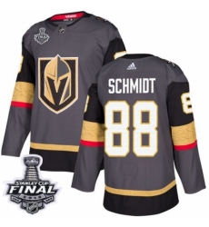 Men's Adidas Vegas Golden Knights #88 Nate Schmidt Authentic Gray Home 2018 Stanley Cup Final NHL Jersey