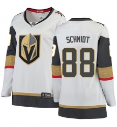 Women's Vegas Golden Knights #88 Nate Schmidt Authentic White Away Fanatics Branded Breakaway NHL Jersey