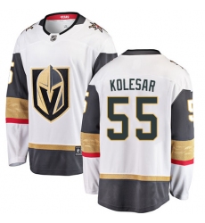 Youth Vegas Golden Knights #55 Keegan Kolesar Authentic White Away Fanatics Branded Breakaway NHL Jersey
