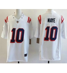 Men's New England Patriots #10 Drake Maye Limited White Fashion FUSE Vapor Jersey