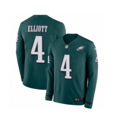 Men's Nike Philadelphia Eagles #4 Jake Elliott Limited Green Therma Long Sleeve NFL Jersey
