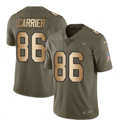 Youth Nike Los Angeles Rams #86 Derek Carrier Limited Olive/Gold 2017 Salute to Service NFL Jersey