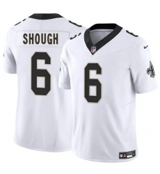 Men's New Orleans Saints #6 Tyler Shough White 2025 Draft F.U.S.E. Vapor Limited Football Stitched Jersey
