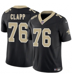 Men's New Orleans Saints #76 Will Clapp Black 2025 F.U.S.E. Vapor Limited Football Stitched Jersey