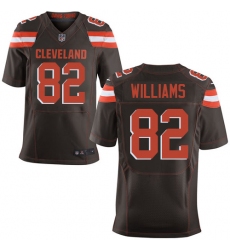 Men's Nike Cleveland Browns #82 Kasen Williams Elite Brown Team Color NFL Jersey