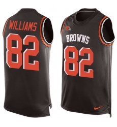 Men's Nike Cleveland Browns #82 Kasen Williams Limited Brown Player Name & Number Tank Top NFL Jersey
