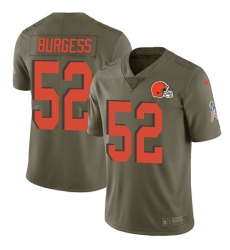 Men's Nike Cleveland Browns #52 James Burgess Limited Olive 2017 Salute to Service NFL Jersey