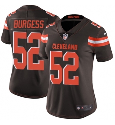 Women's Nike Cleveland Browns #52 James Burgess Brown Team Color Vapor Untouchable Limited Player NFL Jersey
