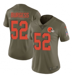 Women's Nike Cleveland Browns #52 James Burgess Limited Olive 2017 Salute to Service NFL Jersey