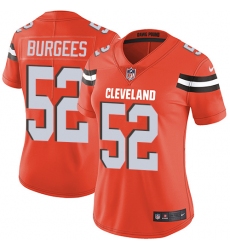 Women's Nike Cleveland Browns #52 James Burgess Orange Alternate Vapor Untouchable Limited Player NFL Jersey