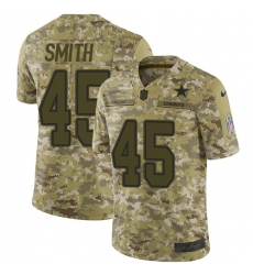 Youth Nike Dallas Cowboys #45 Rod Smith Limited Camo 2018 Salute to Service NFL Jersey