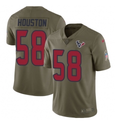 Men's Nike Houston Texans #58 Lamarr Houston Limited Olive 2017 Salute to Service NFL Jersey