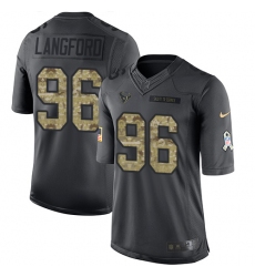Men's Nike Houston Texans #96 Kendall Langford Limited Black 2016 Salute to Service NFL Jersey