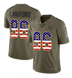 Youth Nike Houston Texans #96 Kendall Langford Limited Olive/USA Flag 2017 Salute to Service NFL Jersey