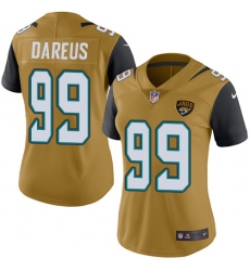 Women's Nike Jacksonville Jaguars #99 Marcell Dareus Limited Gold Rush Vapor Untouchable NFL Jersey