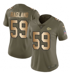 Women's Nike Kansas City Chiefs #59 Reggie Ragland Limited Olive/Gold 2017 Salute to Service NFL Jersey