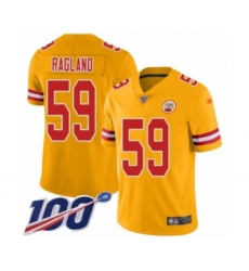 Youth Kansas City Chiefs #59 Reggie Ragland Limited Gold Inverted Legend 100th Season Football Jersey