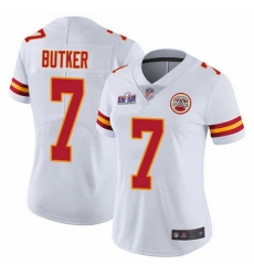 Women's Kansas City Chiefs #7 Harrison Butker White 2023 F U S E Vapor Untouchable Limited Stitched 2024 Super Bowl LVIII Jersey