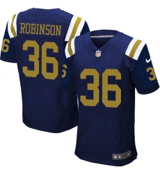 Men's Nike New York Jets #36 Rashard Robinson Elite Navy Blue Alternate NFL Jersey